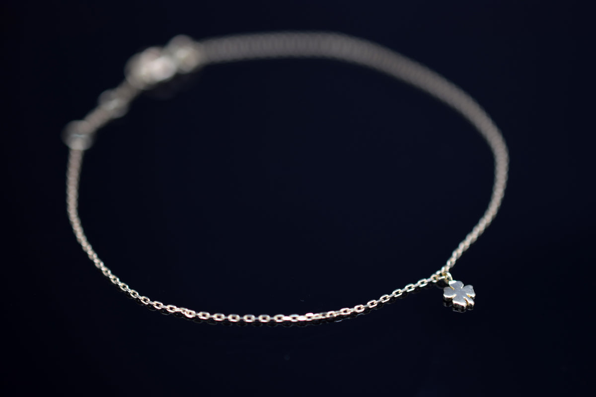 Armband mit Kleeblatt - 585er Gelbgold