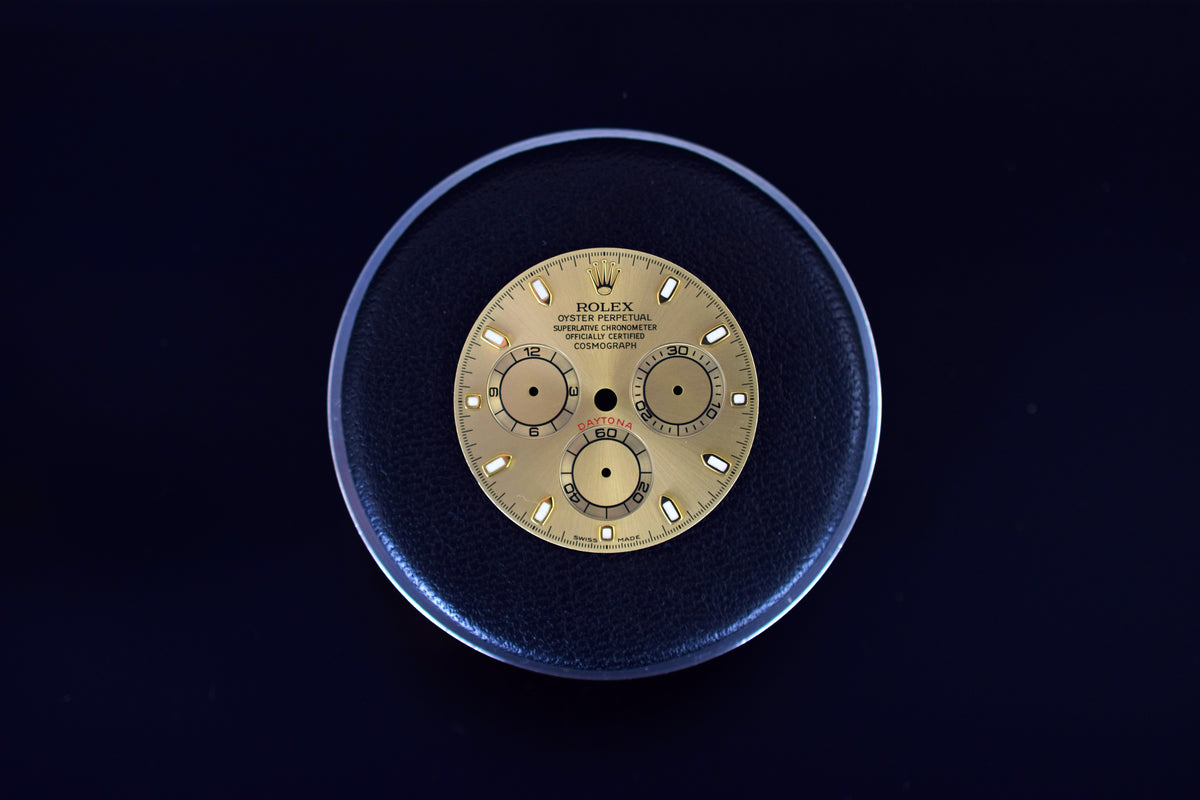 Rolex Zifferblatt &quot; Swiss-Made &quot; für Rolex Daytona Modelle mit Kaliber 4130 - Stahl/Gold, Gold - Ref.116523, 116528, 116518