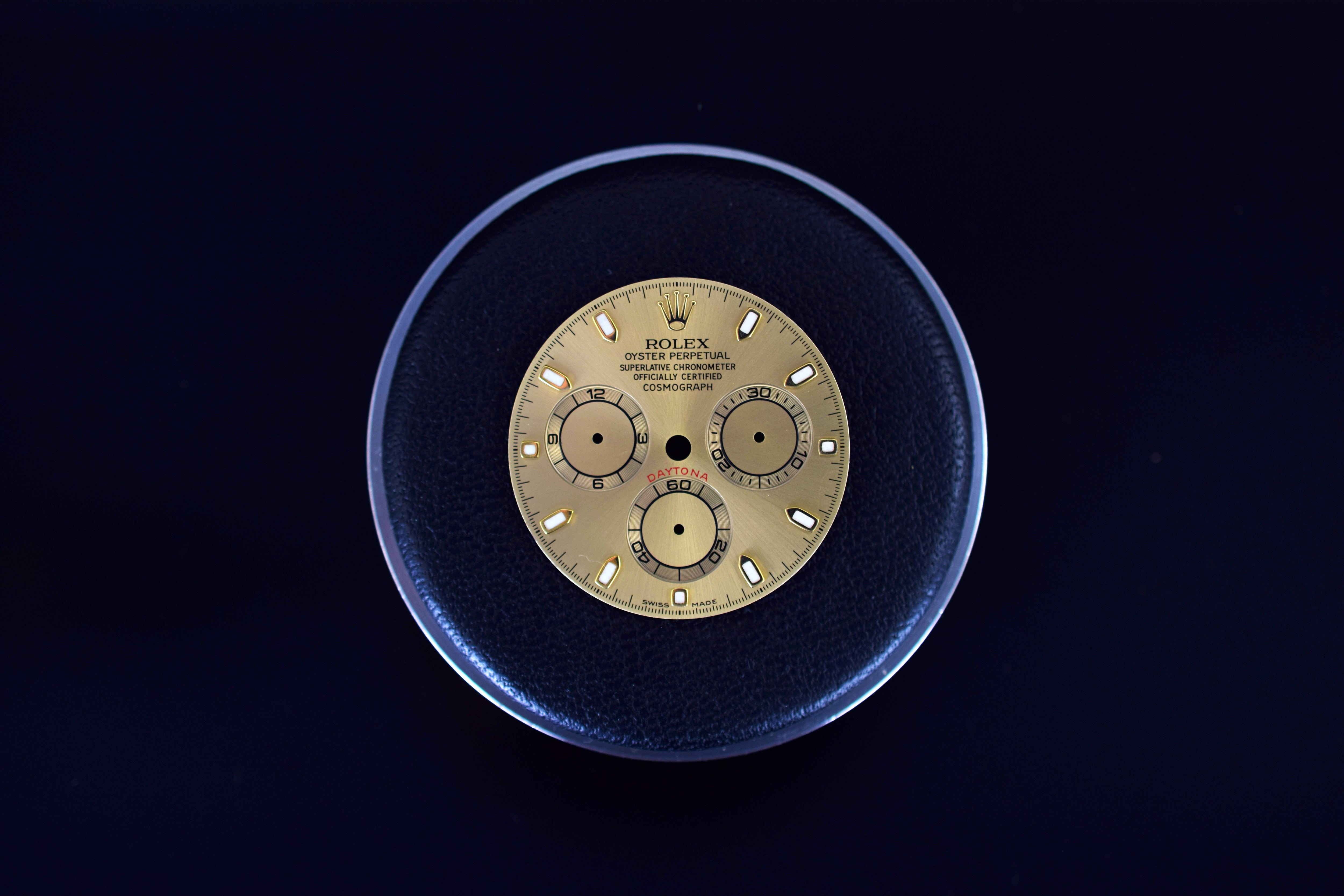 Rolex Zifferblatt Swiss-Made für Rolex Daytona Modelle mit Kaliber 4130 Stahl/Gold, Gold 116528, 116518