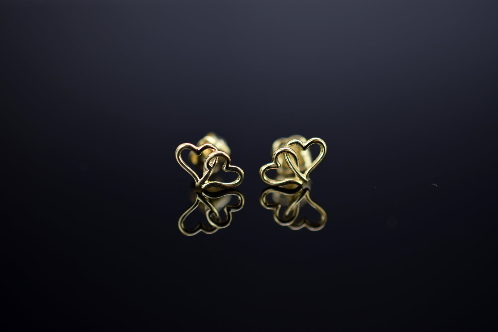 Ohrstecker Doppelherz - 585er Gold