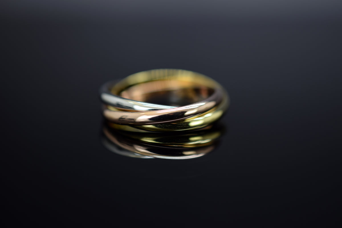 3er Wickelring tricolor Silber 925er rhodiniert