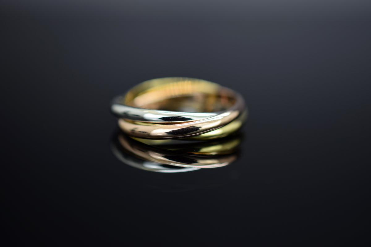 3er Wickelring tricolor Silber 925er rhodiniert