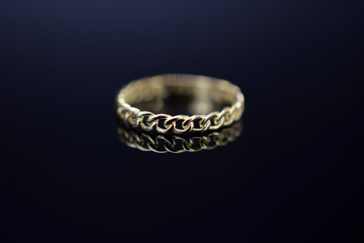 Damen Kettenring aus 333er Gelbgold - Ringgröße 52