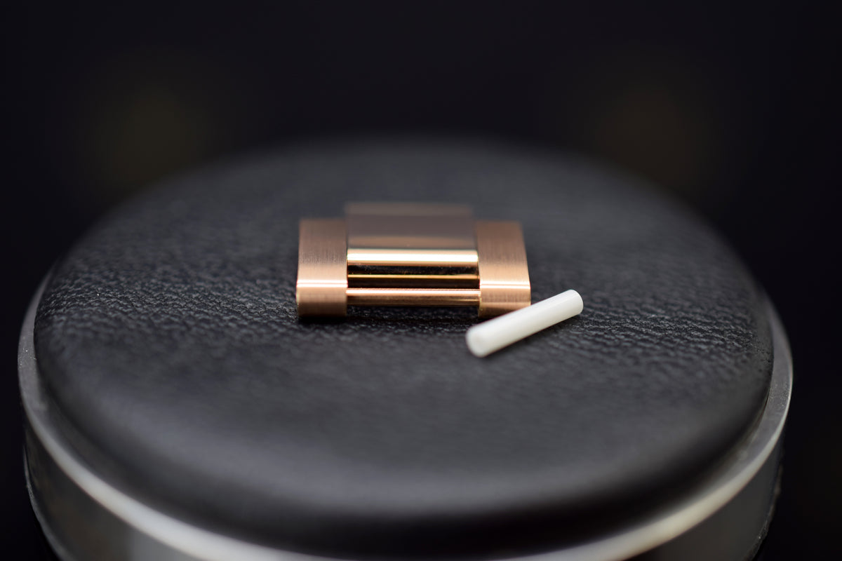 Rolex Armband-Element aus Roségold für Oyster-Band Modelle mit 20mm Anstößen - Mittelteil massiv mit Plastikhülse