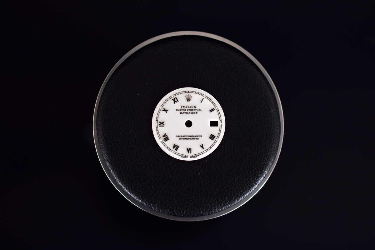 Rolex Zifferblatt &quot;T Swiss-Made T&quot; für Rolex Lady Datejust 26 Saphirglas Stahl Modelle mit Weißgold Lünette - Referenz 69174