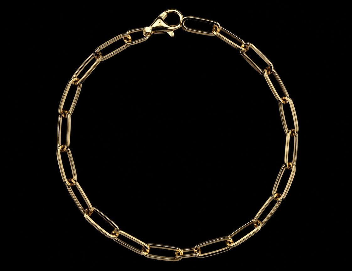 Paperclip Armband 925er Silber vergoldet