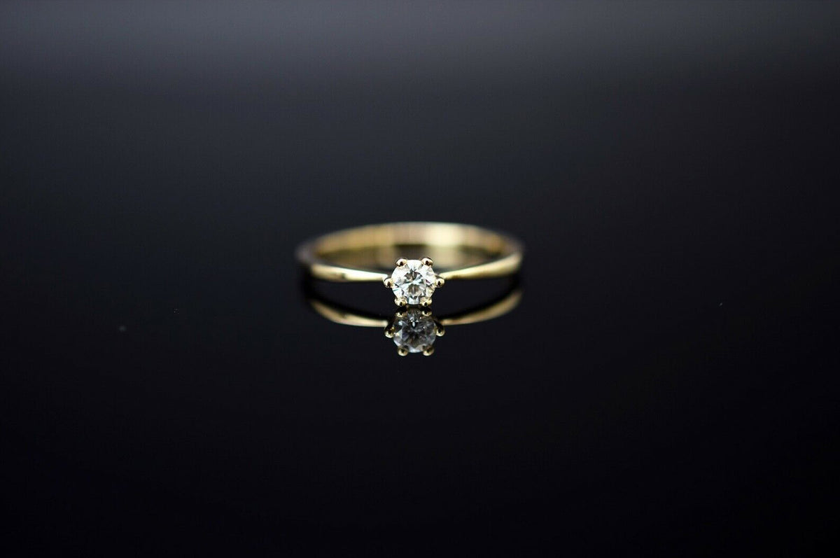 Solitär Diamantring - 585er Gelbgold - Diamant ca. 0.17 ct. - Ringgröße 52