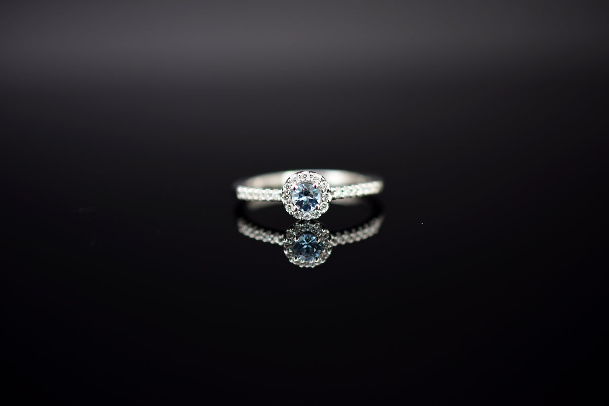 Bella Luce Diamanting mit einem Aquamarin aus 585er Weißgold - Ringgröße 54