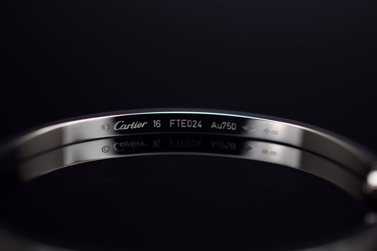 Cartier &quot;Love&quot; Armreif SM Kleines Modell - aus 750er Weißgold - Größe 16