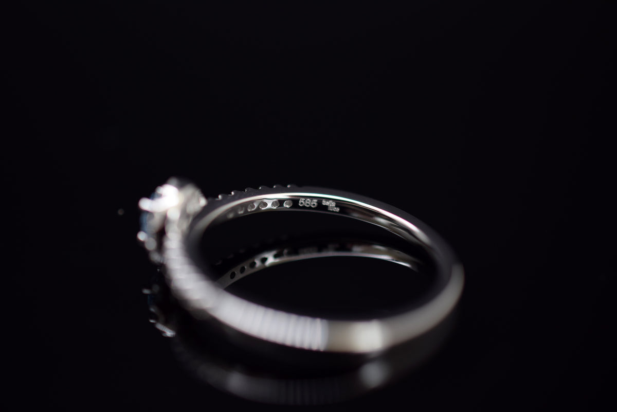 Bella Luce Diamanting mit einem Aquamarin aus 585er Weißgold - Ringgröße 54