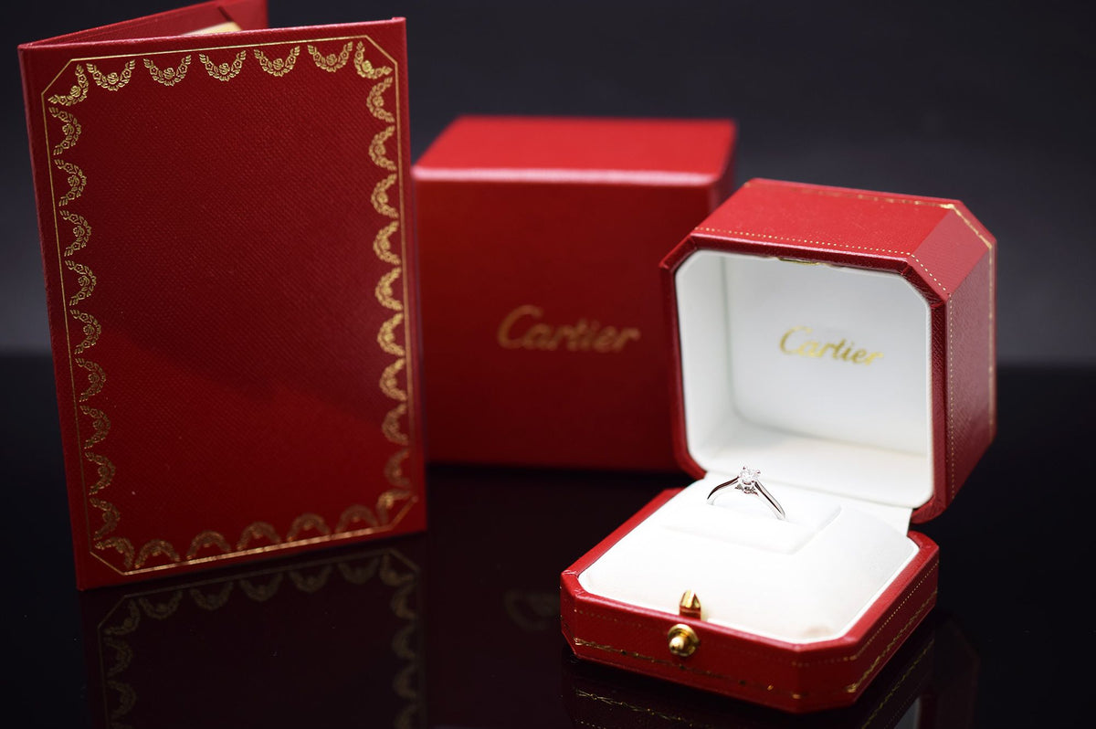 Cartier Solitär Verlobungsring -  0,23ct. - 950er Platin Ringgröße 50