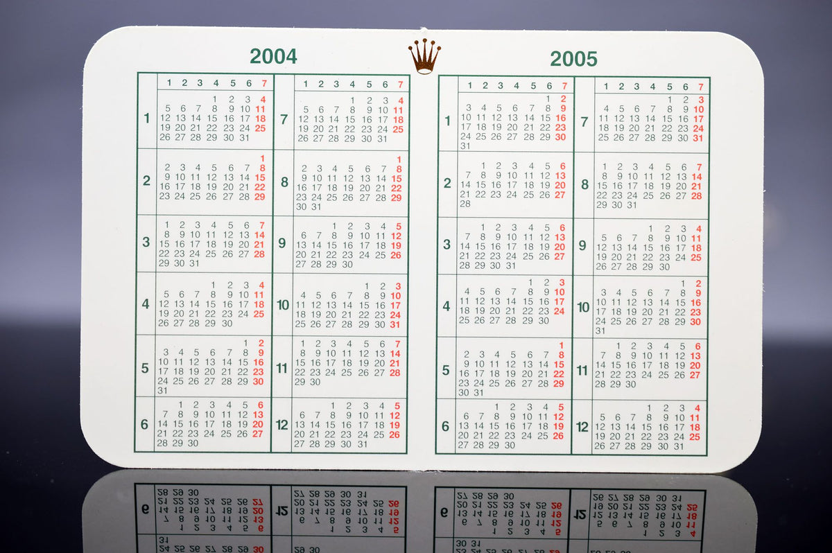 Rolex Kalender mit Lederetui &amp; Garantieübersetzung - 2004/2005