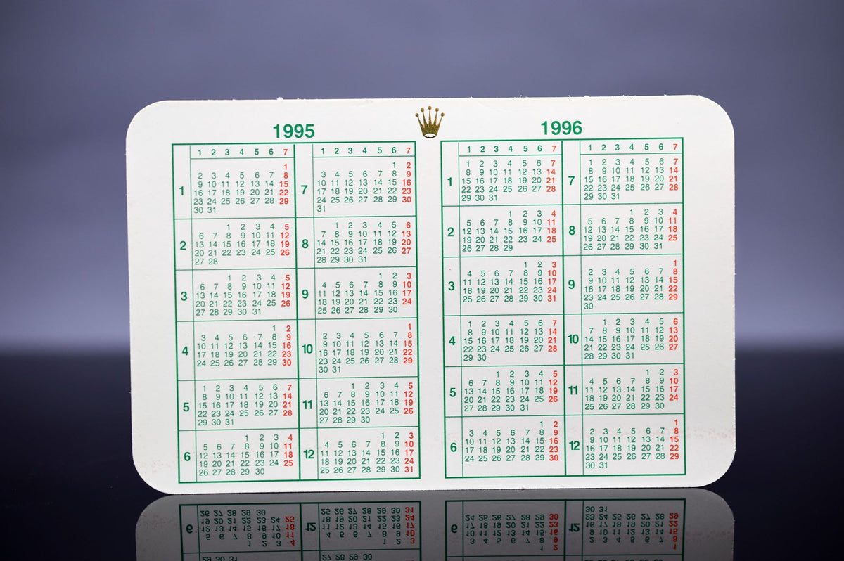 Rolex Kalender mit Lederetui &amp; Garantieübersetzung - Jahr 1995/1996