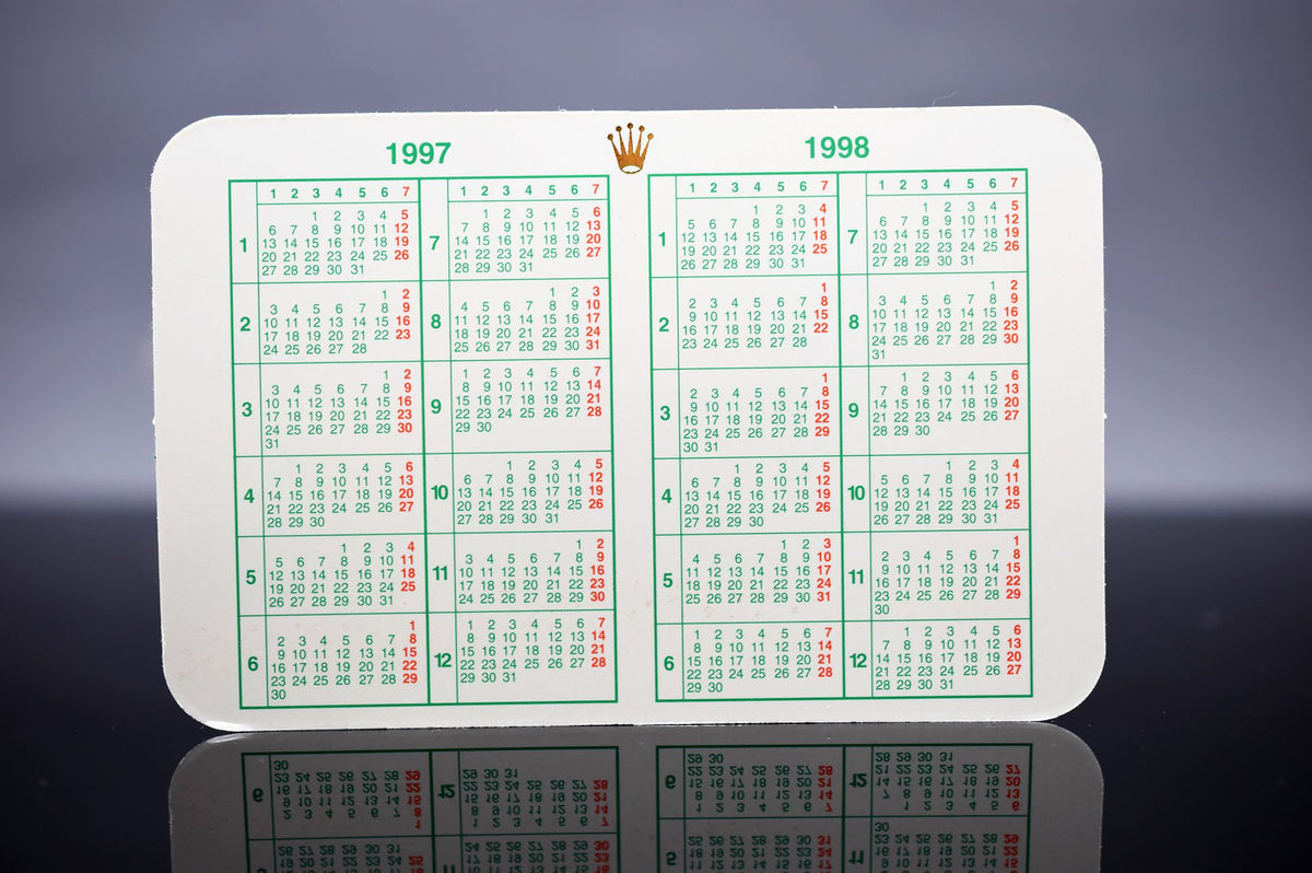 Rolex Kalender mit Lederetui &amp; Garantieübersetzung - Jahr 1997/1998