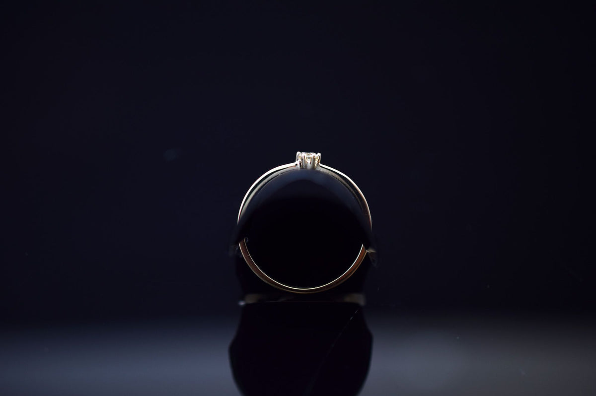 Solitär Diamantring aus 585er Gelbgold - ca. 0.09 ct. - Ringgröße 54