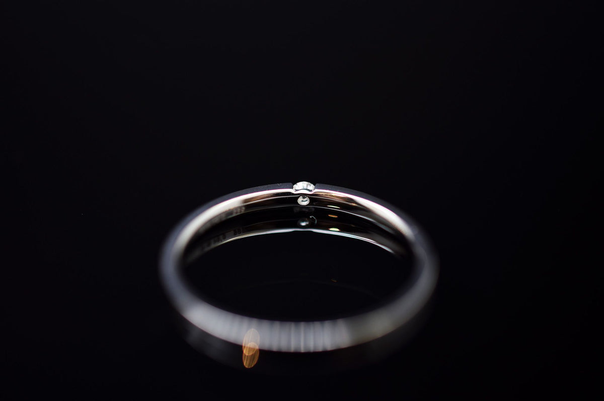 Solitär Verlobungsring aus 585er Weißgold - ca. 0.04 ct. - Ringgröße 56