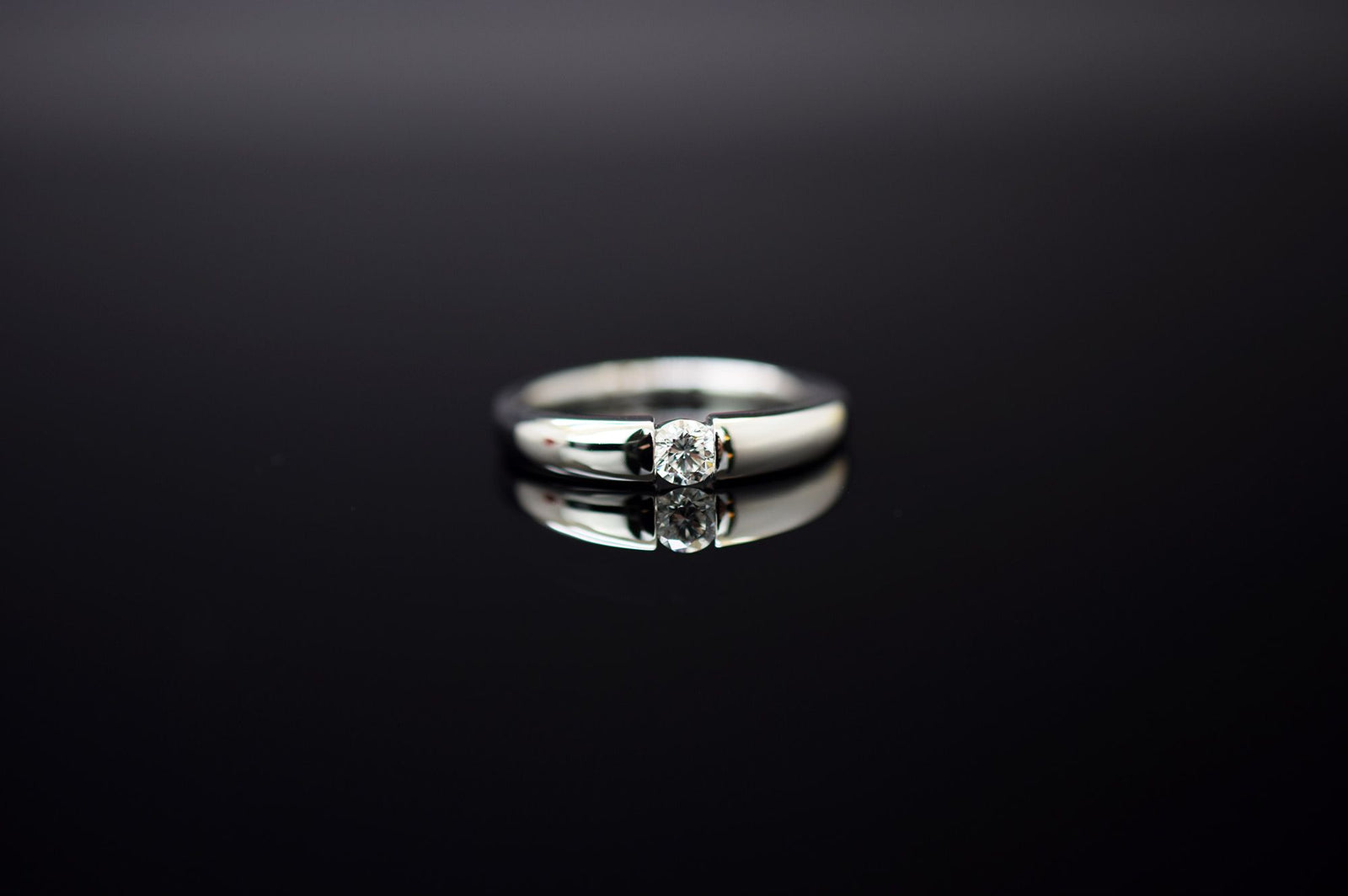 Solitär Verlobungsring aus 585er Weißgold - ca. 0.17 ct. - Ringgröße 52