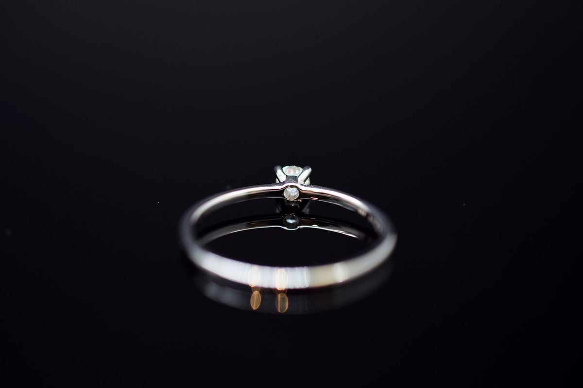Solitär Verlobungsring aus 585er Weißgold - ca. 0.17 ct. - Ringgröße 56