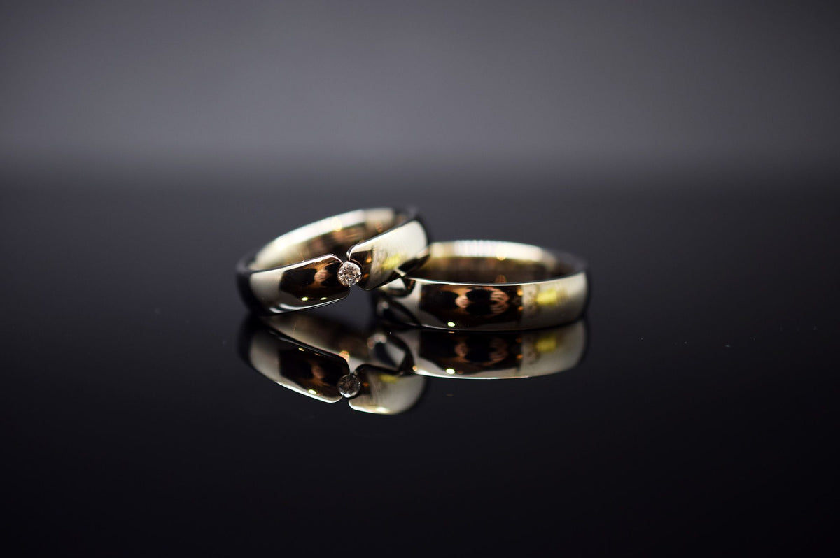 Trauringe - 500er Palladium - 0.055 ct. Diamant - Modell M020