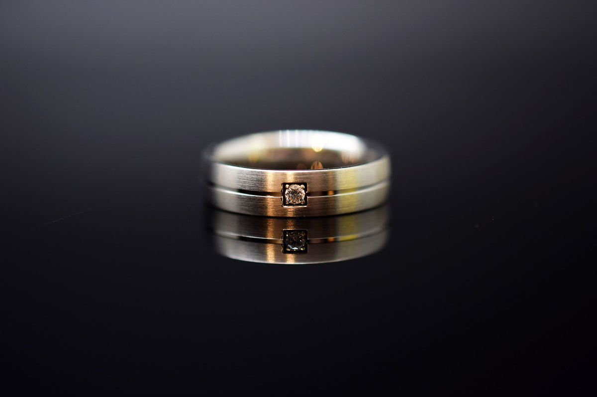 Trauringe - 585er Weißgold - 0.035 ct. Diamant - Modell M007